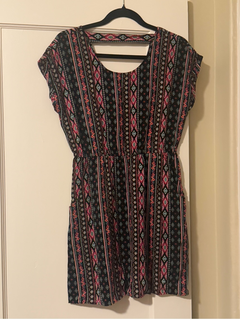Pink Republic Aztec Tribal Geometric Mini Dress (M)